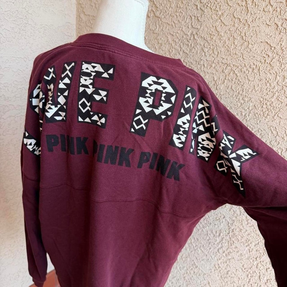 Victoria's Secret PINK burgundy long sleeve shirt.
